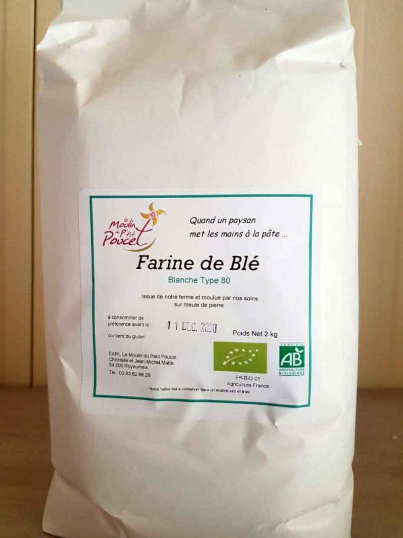 Farine de ble bio T80 en  1 kg