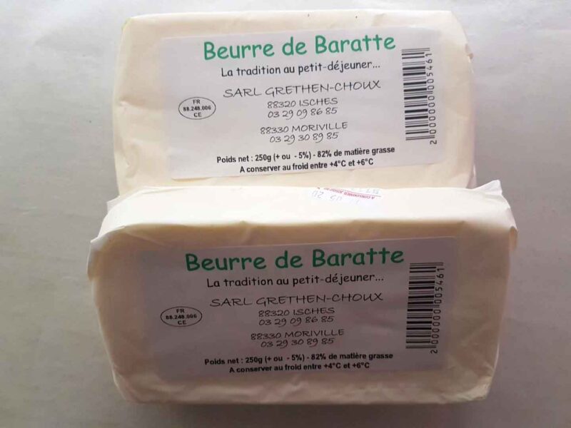 Beurre de baratte doux 200 g environ BIO
