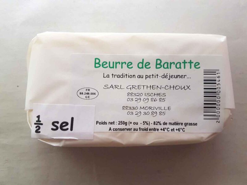 Beurre de baratte demi-sel environ 200gr BIO
